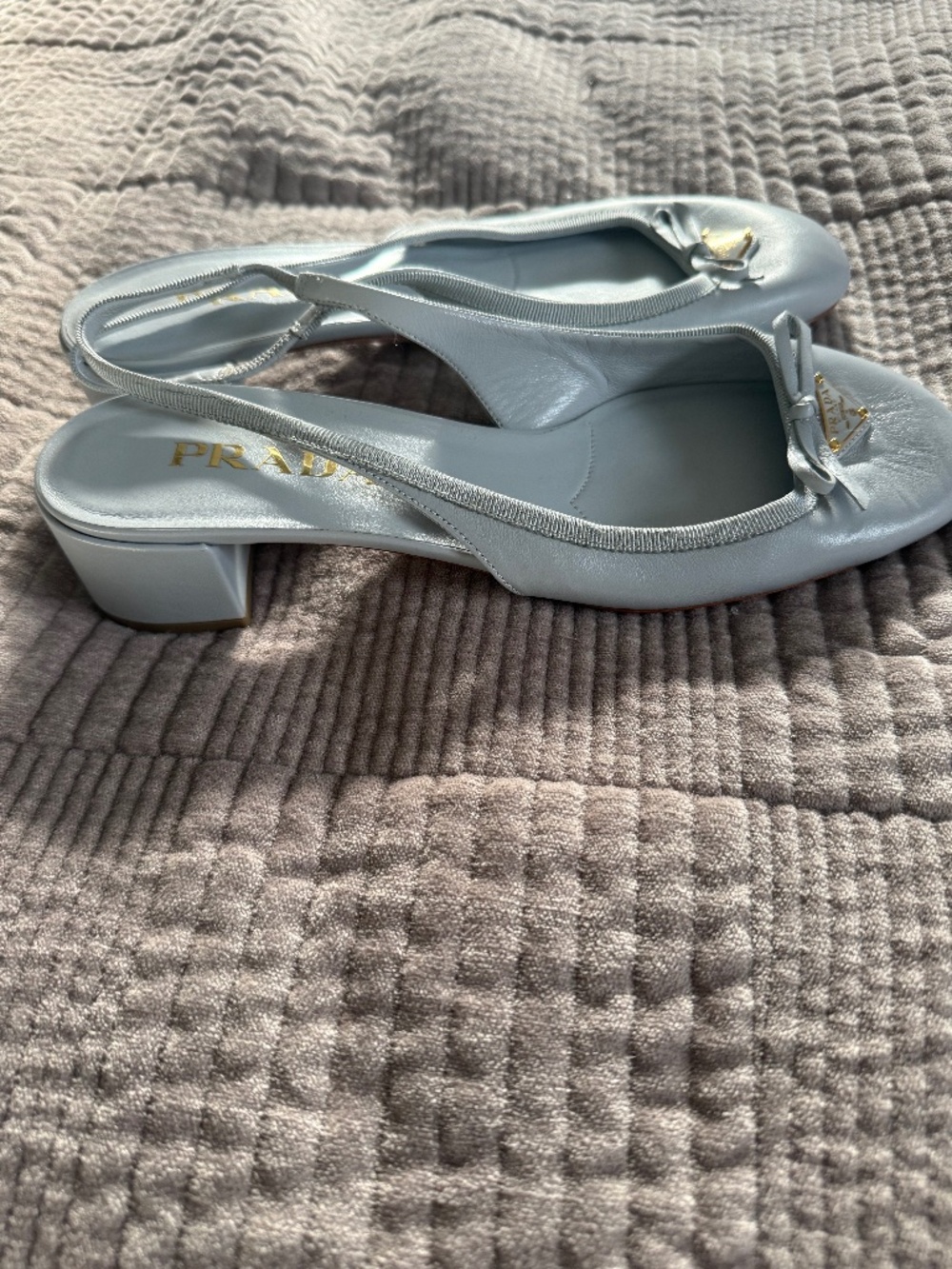 Prada Slingback Block Kitten Heel